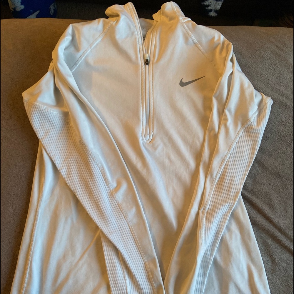 White Nike Dri-fit Quarter Zip